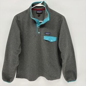Patagonia Synchilla Snap-T Pullover Gray Fleece Sweater Jacket Women S